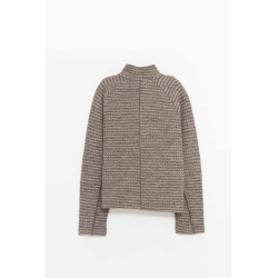 MFPEN SHREDDED BROWN LEISURE ZIP UP JACKET
